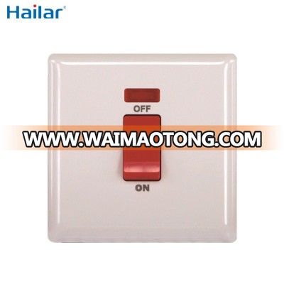 PC range high quality british standard 45A double pole uk wall switch, COOKER switch, Air condition switch